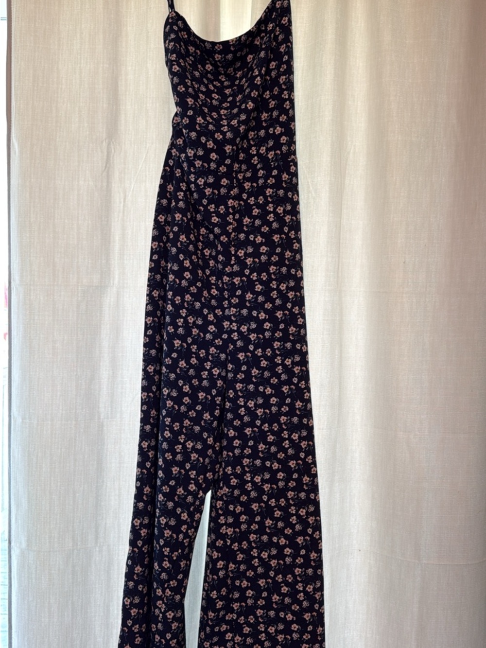 Blu Pepper Navy Floral Spaghetti-Strap Jumpsuit